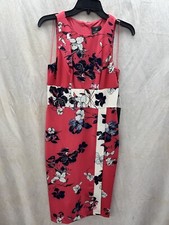 ADRIANNA PAPELL DRESS/RED/IVORY/NEW WITH TAG/SIZE 8/RETAIL 149/LENGTH 38  /LINED/