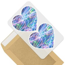 2 x Heart Stickers 10 cm - Bright Lights Art Light Swirls #44453