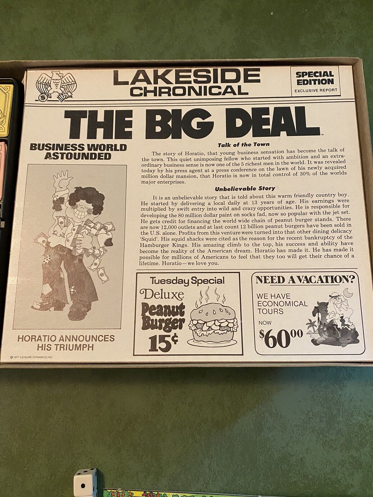 Vintage The Big Deal Board Game 1977 Lakeside Games Strategy Money Leisure