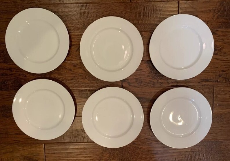 Pier 1 Luminous White 11" Dinner Plates, Set Of 6 eBay
