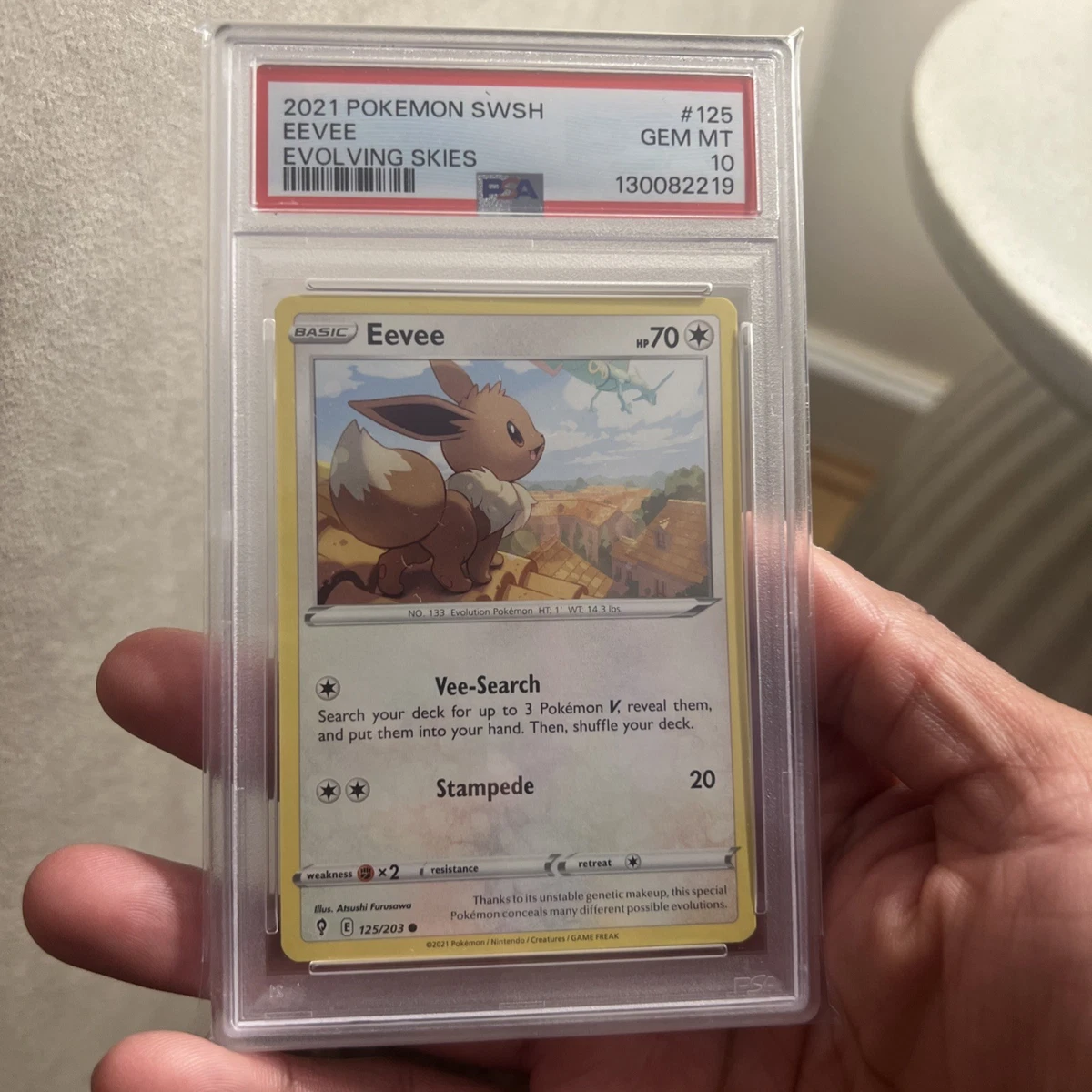Eevee Pokémon TCG Professional Sports Authenticator (PSA) Grade 10