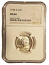 1943 D Washington Quarter MS 66 NGC