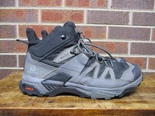 Salomon Mens X Ultra 4 Mid 412946 Gray Black Hiking Boots Waterproof Size 12.5