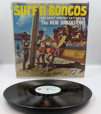 New Dimensions Surf'n Bongos LP 1963 US Sutton SU-332 Mono Rock Surf Album VG