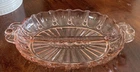 Vtg Anchor Hocking Oyster & Pearl Pink Depression Glass Divided Relish Dish