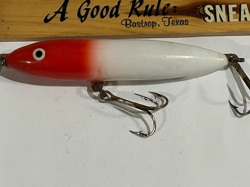 Señuelo de pesca vintage Heddon ZARA SPOOK nariz corbata cabeza roja 4 1/2" Topwater/superficie Foto 2 de 4