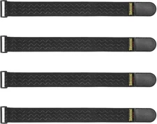 Trilancer Elastic Cinch Straps with Anti-Slip Strips, 2" x 18(4 pcs), Black 