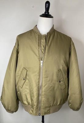 THE FRANKIE SHOP Astra Bomber Jacket Women s Oversized Light-Olive Coat XS/S