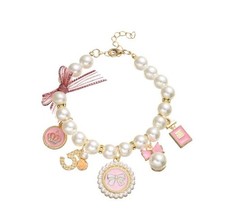 Pink Dog Pearl Collars Pet Necklace Princess Bow Necklace Sweet Bow Cute Coll...