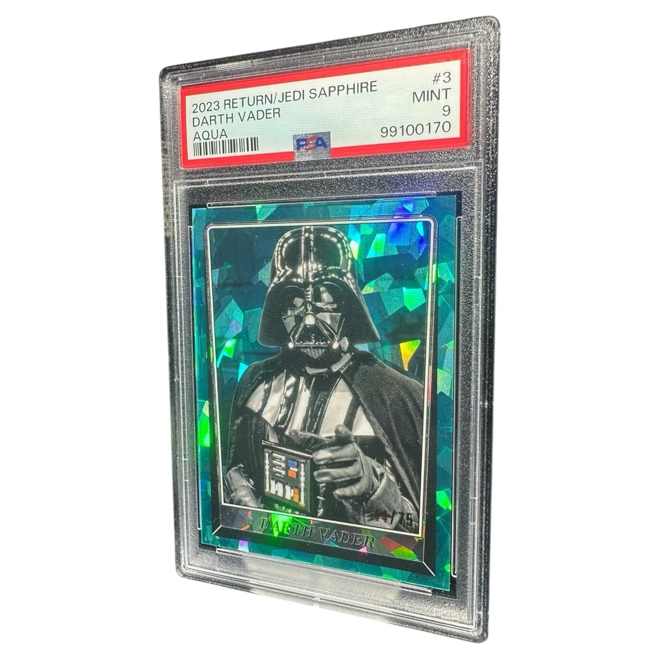 2023 Star Wars Return Of The Jedi Sapphire Darth Vader #3 Aqua /75 PSA 9 Mint - Image 3 of 4