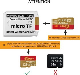 PS Vita Memory Card Adapter 128GB + High Speed MicroSDXC
