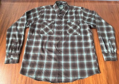 Dixxon Flannel Company Diamond Blue  Black Plaid Flannel Shirt Size 2XT