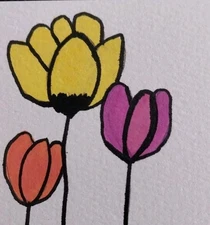 Flowers Impressionist Original Painting Whimsical Animals 11x14 On Canvas By GAT