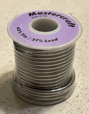 63/37 Solder for Stained Glass - Mastercraft!  .125” dia. (1 lb. spool)
