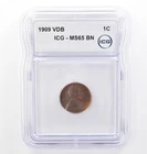 1909 VDB Lincoln Wheat Cent MS65 BN ICG Beautiful Tone *7731
