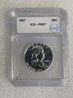 1961 PROOF FRANKLIN HALF DOLLAR ICG PR67