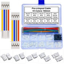 JST 2.0mm Pitch Cable Connector Kit, JST-PA 2.0mm 2Pin 3Pin 4Pin 5Pin 6Pin 7P...