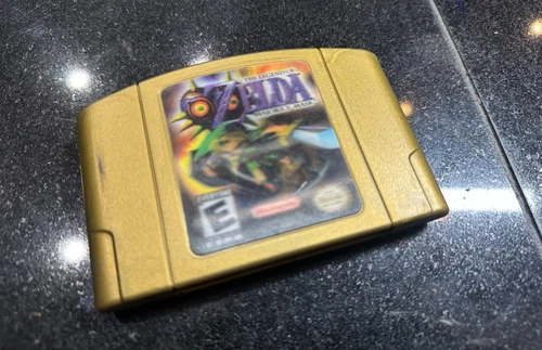 Nintendo N64 Zelda Majora's Mask Vintage Video Game Authentic Gold