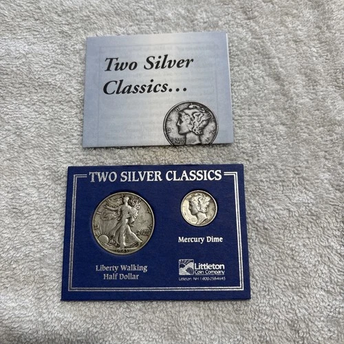Two Silver Classics Set – Walking Liberty Half Dollar & Mercury Dime – 90% Silve