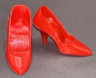 Vintage BARBIE Doll RED Closed Toe Heels Shoes CT 1960's Mattel Japan