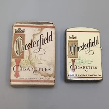 Continental ad lighter with box, Chesterfield King Cigarettes