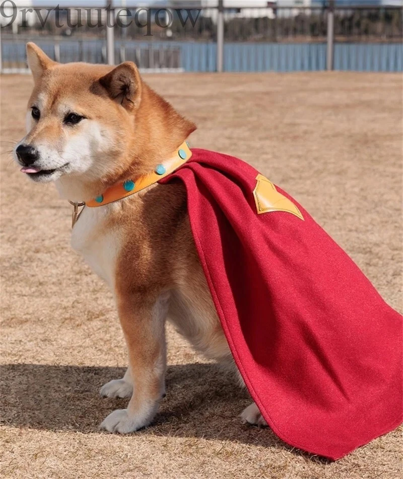 Hecho a mano Anime Superman Superdog Crypto Cosplay Capa Perro Mascota Capa Nueva Navidad Foto 3 de 4