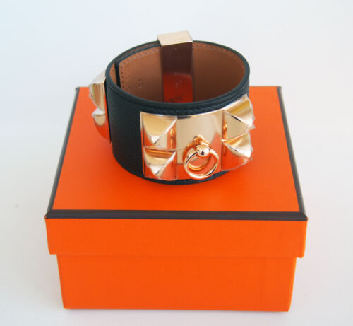 Neu authentisch HERMES CDC Collier de Chien SCHWARZ Bitter Roségold Hardware S - Bild 9 von 9