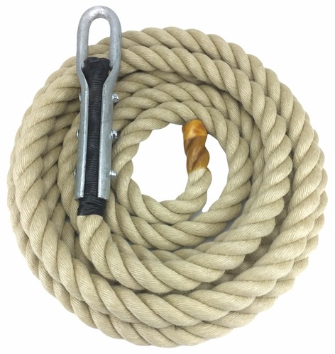 32mm Synthetic Polyhemp Gym Climbing Rope x 17 Metros Tulip Fitting Resin Dip - Imagen 2 de 5