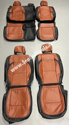 Katzkin Black & Cognac Leather Seat Covers Upgrade For 2020 2021 Jeep Gladiator