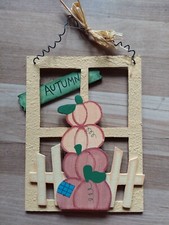 AUTUMN HOLIDAY HANDMADE HANGING 6" x 8" DECORATIVE SIGN