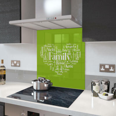 Premier Range Ihre eigene Wort-Collage auf einer Glasrückwand