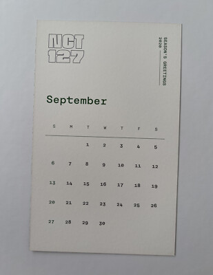 NCT 127 2020 Season's Greetings Calendar Postcard Mark September