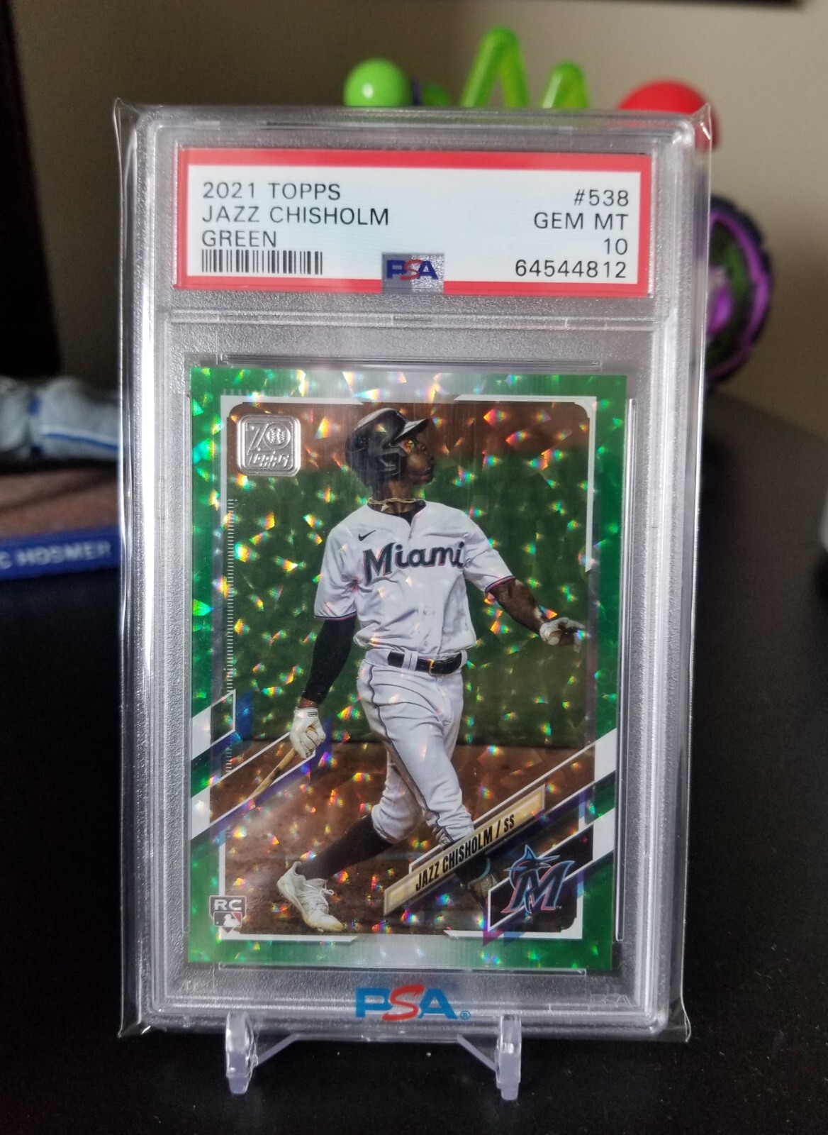 Jazz Chisholm 2021 Topps Green Foil Rookie RC /499 PSA 10 Pop 13 SP