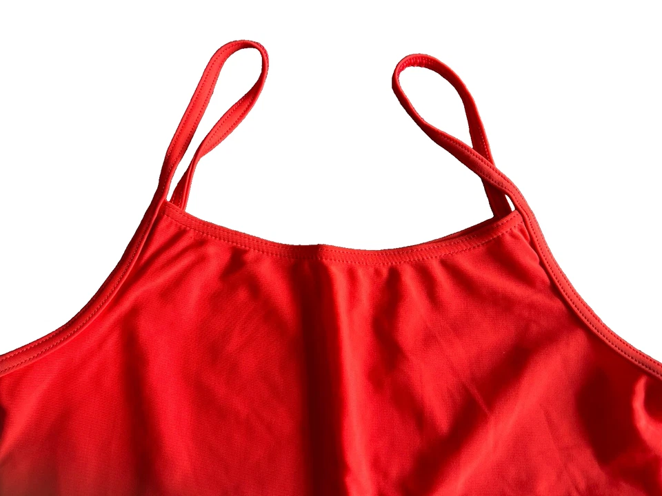Size 4 UK Size 12 Red Cropped Camisole Nylon Lycra Dance Top USED Starlite - Image 2 of 4