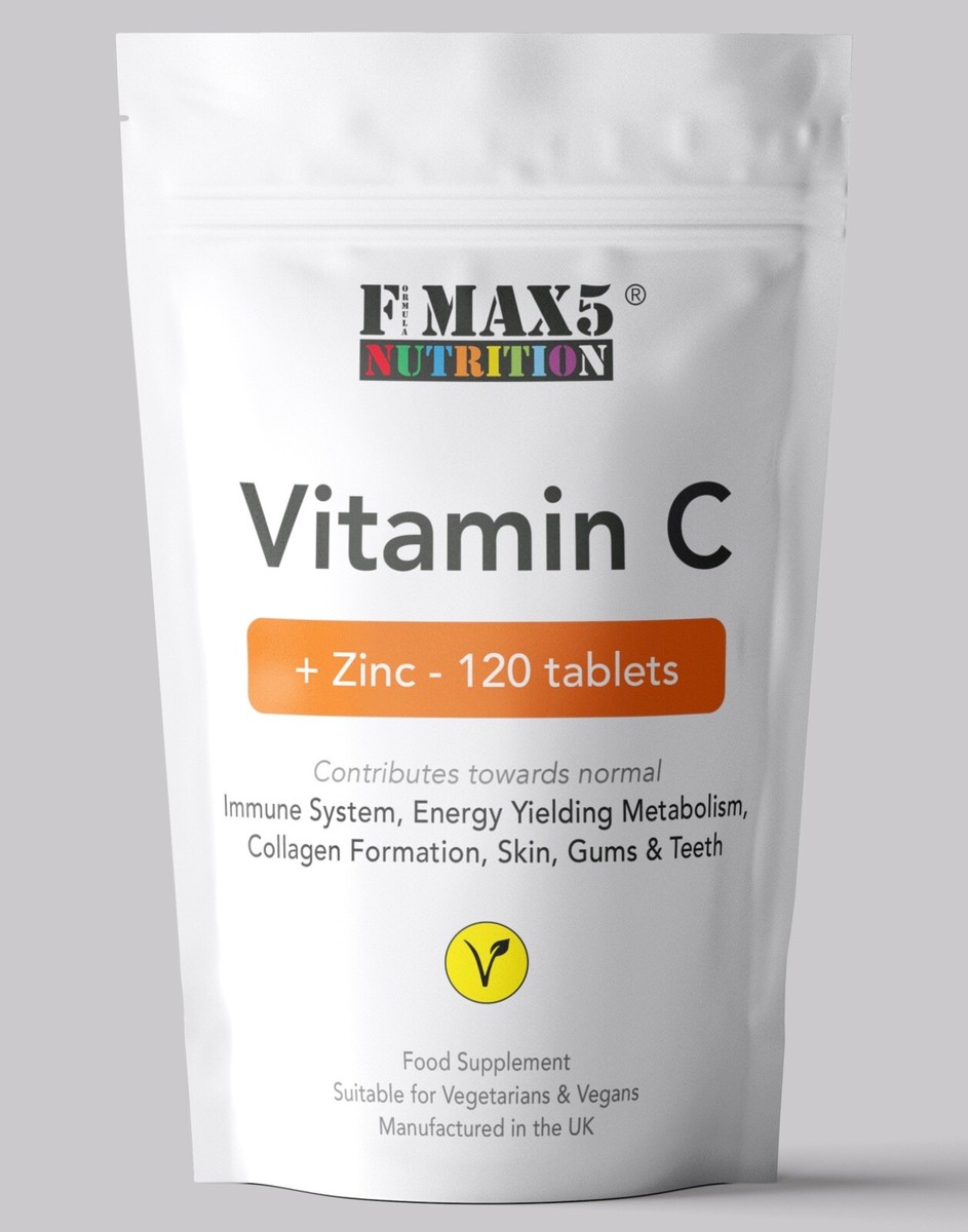 Vitamin C 1000mg With Zinc, Iron & Copper - 120 Capsules For Immune System Support