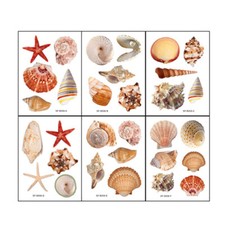 6 Sheets Sea Shell Floor Decals Bathtub Stickers Ornament Non-slip