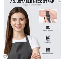 Syntus 3 Pack Bib Apron Waterdrop Resistant with 2 Pockets Cooking APRON