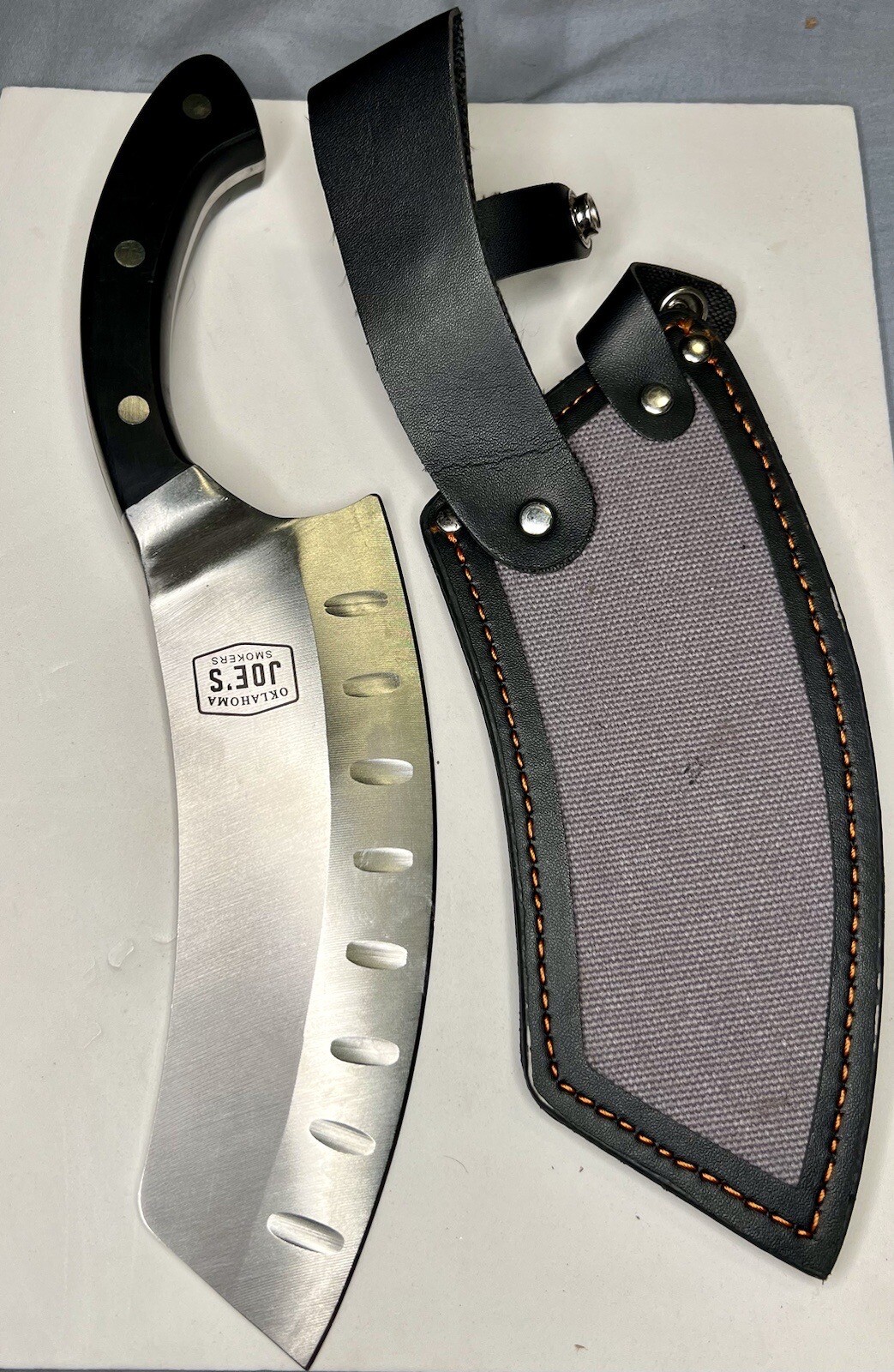 Oklahoma Joe's Blacksmith Cleaver & Chef Knife with Holster,Silver