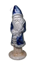 3.5” Rowe Pottery Salt Glaze Santa 1990 Christmas Ornament Retired Figurine