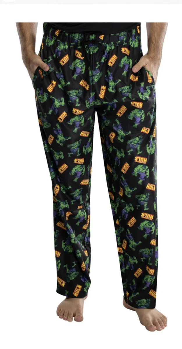 Marvel Mens The Incredible Hulk All Over Print Lounge Pajama Pants Medium