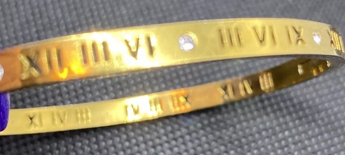 roman numeral bracelet goldtone rhinestone B2C - Picture 2 of 5