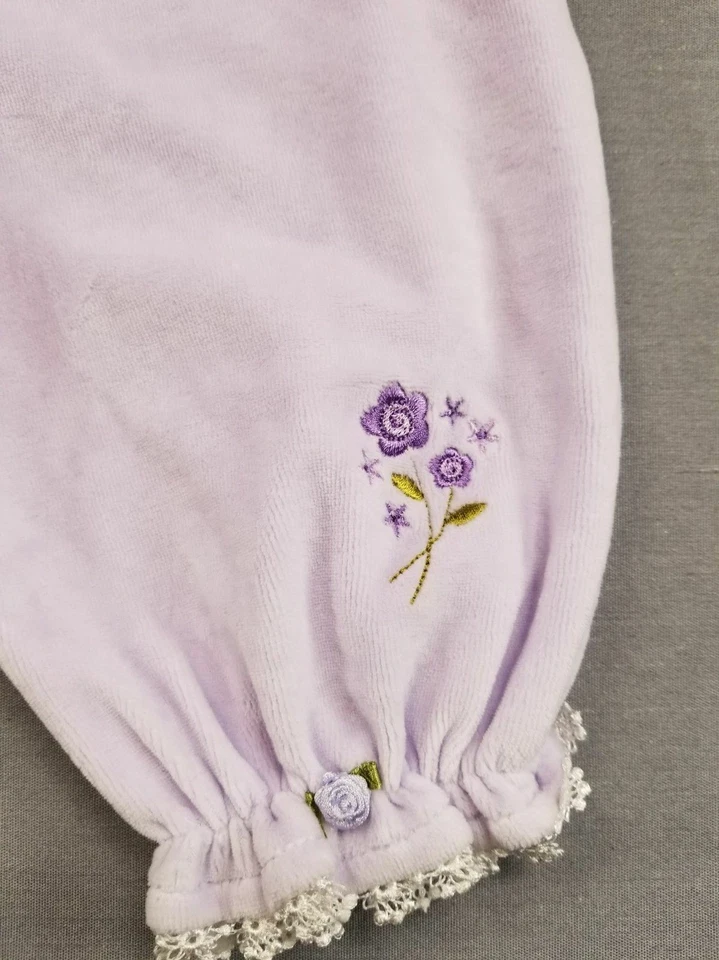 Фиолетовые велюровые брюки для девочки 0-3 месяца First Moments - Изображение 2 из 4