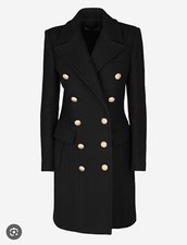 Stunning Balmain Double Breasted Wool/cashmere Women’s Coat.sz 38.£2500+.black
