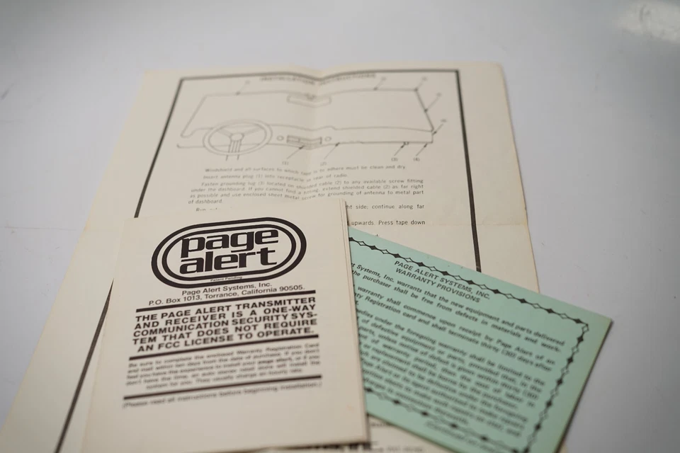 VTG Page Alert Vehicle Theft Sentry Paging System 1976 UNTESTED Japan AS IS - Image 3 of 4