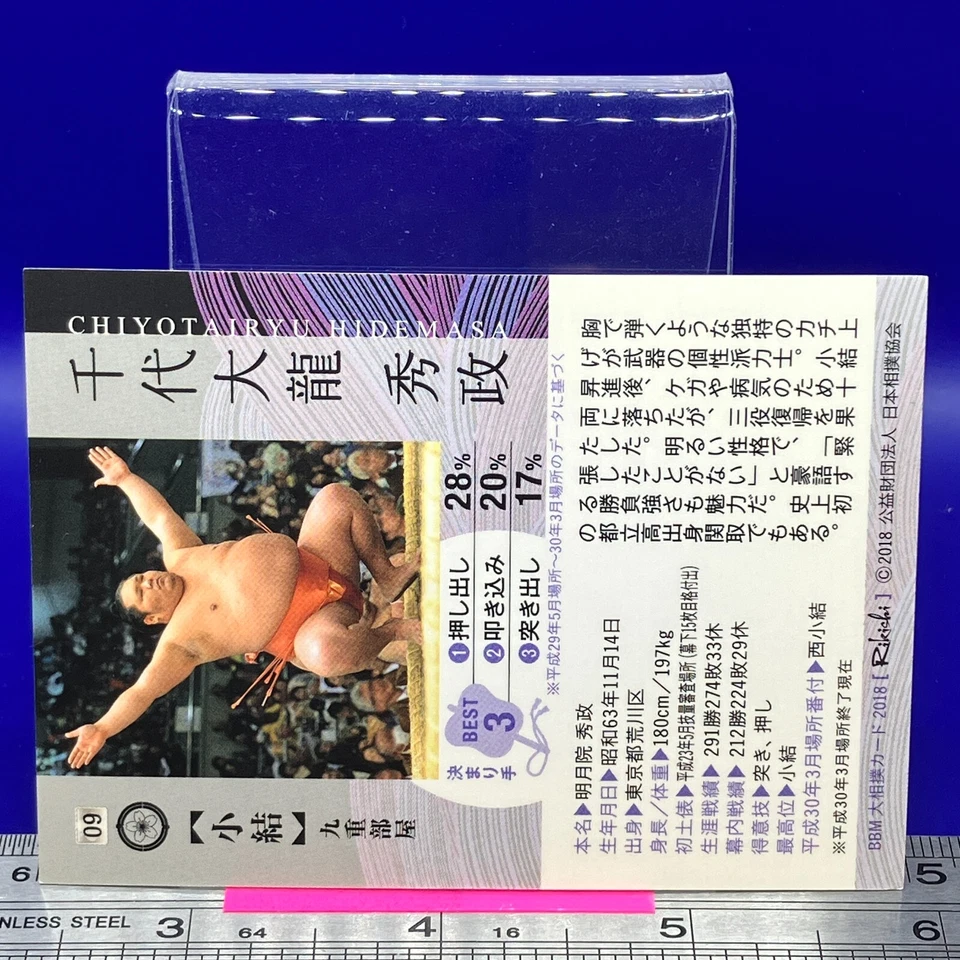 Chiyotairyu Hidemasa 09 9 Sumo Wrestler Trading Card BBM 2018 TCG Japanese #361a - Image 4 of 4
