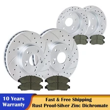 Front Rear Drilled Slotted Rotors and Brake Pads Brakes for 2011-12 Honda Accord