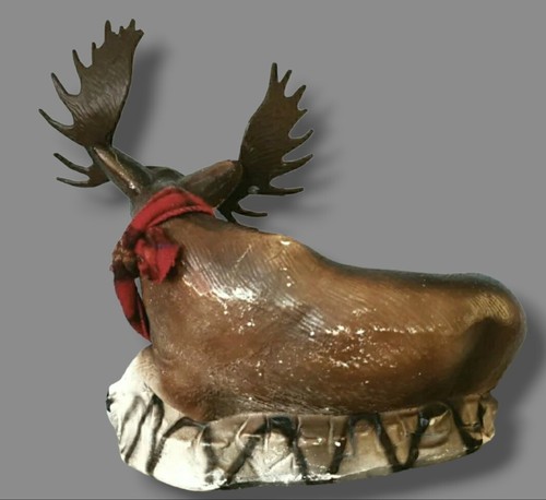 Vintage Chalkware Moose Cabincore lodge Adirondack Man Cave Den Christmas Decor - Picture 5 of 9