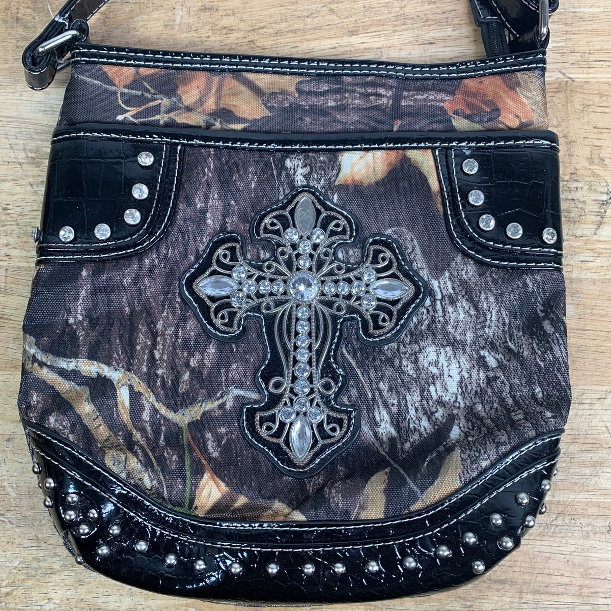 Yesir Ye'sir Camo Rhinestone Cross Purse Crossbody Shoulder