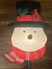 Blow Mold Snowman Christmas Tree Topper 2023 Cracker Barrel Store DisplayLighted