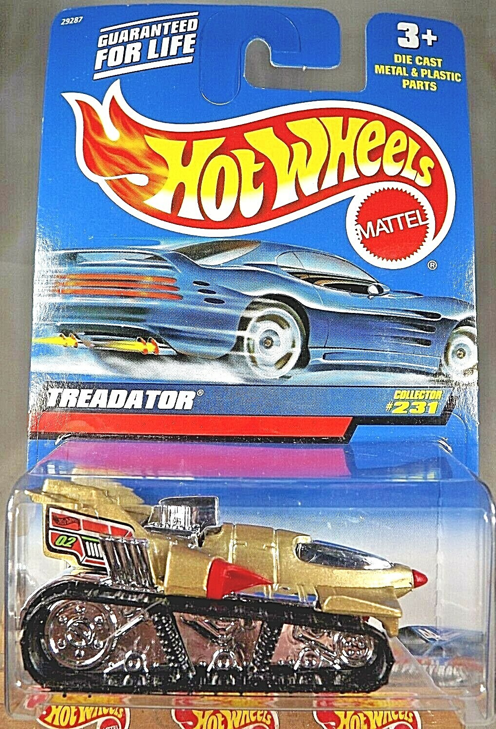 2000 Hot Wheels Collector #231 TREADATOR Gold-Chrome w/Black MW Wheels